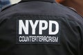 NYPD counter terrorism officer providing security at National Tennis Center during US Open 2014 Royalty Free Stock Photo