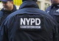 NYPD counter terrorism officers providing security on Times Square during Super Bowl XLVIII week in Manhattan Royalty Free Stock Photo