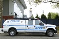 NYPD emergency service unit providing security near National Tennis Center during US Open 2013