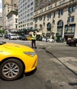 NYPD Officer Directs Traffic, New York City, NYC, NY, USA Royalty Free Stock Photo