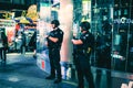 NYPD officers on the beat in Times Square, Manhattan.