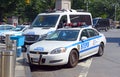 NYPD patrol cars on street, New York