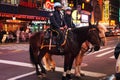 NYPD police officers on horse back in Times Square New York City