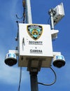 NYPD security camera placed at the intersection in Staten Island, NY Royalty Free Stock Photo