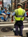 NYPD Traffic at Canal and Broadway in Chinatown, New York City, USA