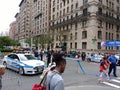 New York City Police Blockade, Bastille Day on 60th Street, High Security, NYC, NY, USA Royalty Free Stock Photo