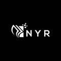 NYR credit repair accounting logo design on BLACK background. NYR creative initials Growth graph letter logo concept. NYR business Royalty Free Stock Photo