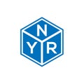 NYR letter logo design on black background. NYR creative initials letter logo concept. NYR letter design Royalty Free Stock Photo