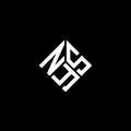 NYS letter logo design on black background. NYS creative initials letter logo concept. NYS letter design