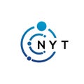 NYT letter technology logo design on white background. NYT creative initials letter IT logo concept. NYT letter design Royalty Free Stock Photo
