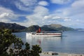 NZ, South Island, Queenstown, old fashion ferry Royalty Free Stock Photo