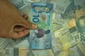 10 NZD, TEN New zealand dollar money concept, on money background