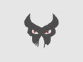 Dark, grunge, abstract devil icon