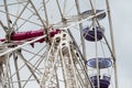 Nimes, Occitanie, France - Detail of the baskets of a ferris wheel