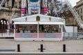 Nimes, Occitanie, France - A food stand at the ferris wheel selling churros