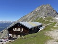 NÃÂ¶rdlinger HÃÂ¼tte, Karwendel mountains in Tyrol, Austria Royalty Free Stock Photo