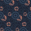 Seamless vector pattern template with floral ornaments. design for wrapping, interior, textile Royalty Free Stock Photo