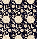 Seamless vector vintage floral pattern design. seamless template in swatch panel Royalty Free Stock Photo