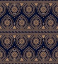 Seamless vector traditonal indian pattern. seamless template in swatch panel. design for textile, print, woodblock Royalty Free Stock Photo