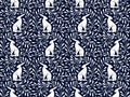 Seamless pattern with a hare and gentle white floral ornament