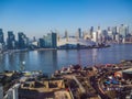 O 2 arena hall, Peninsula Square, Greenwich Peninsula, London , near the river Times. Royalty Free Stock Photo