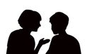 Children talking heads silhouette vector