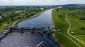 O\'Brien\'s Bridge water dam, Clare Ireland -May,28, 2022,Parteen Weir Royalty Free Stock Photo