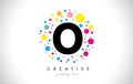 O Bubble Dots Letter Logo Design with Creative Colorful Bubbles.