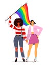 LGBT pride month. Multicultural women