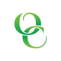 O C green logo design concept Royalty Free Stock Photo