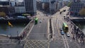 O Connell Bridge in the city center of Dublin - view from above