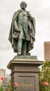 O Connell bronze statue against silver sky, Melbourne, Australia