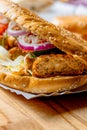 Kebab with falafel, vegetables and sauce in a bun isolated for menu Royalty Free Stock Photo