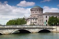 O'Donovan Rossa Bridge and Four Courts Royalty Free Stock Photo