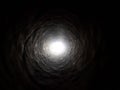 Black tunnel with light in the end, background. Dark toward light. Abstract of light at the end tunnel. Royalty Free Stock Photo