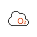 O2 icon - vector oxygen sign symbol. nature illustration isolated on white background Royalty Free Stock Photo