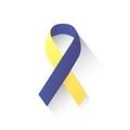 World Down Syndrome Day, yellow and blue, vector. Royalty Free Stock Photo