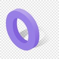 O letter in isometric 3d style with shadow Royalty Free Stock Photo