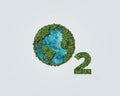 O2 - oxygen symbol. Nature concept design