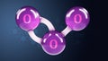 O3 ozone 3d molecule isolated on abstract background Royalty Free Stock Photo