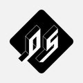 O and S - Monogram or logotype. Isometric 3d font for design. OS - 2-letter code. Three-dimension letters on a diamond-shaped