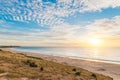 O\'Sullivan Beach shoreline with clouds over the sea during sunset Royalty Free Stock Photo