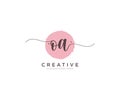 initial OA Feminine logo beauty monogram and elegant logo design, handwriting logo of initial signature, wedding, fashion, floral