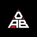 OAB triangle letter logo design with triangle shape. OAB triangle logo design monogram. OAB triangle vector logo template with red Royalty Free Stock Photo
