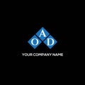 OAD letter logo design on BLACK background. OAD creative initials letter logo concept. OAD letter design Royalty Free Stock Photo