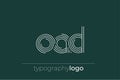 OAD modern geometric typography logo Royalty Free Stock Photo