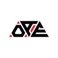 OAE triangle letter logo design with triangle shape. OAE triangle logo design monogram. OAE triangle vector logo template with red Royalty Free Stock Photo
