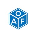OAF letter logo design on black background. OAF creative initials letter logo concept. OAF letter design.OAF letter logo design on