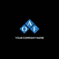 OAF letter logo design on BLACK background. OAF creative initials letter logo concept. OAF letter design Royalty Free Stock Photo