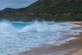 Oahu beach with big waves crashing Royalty Free Stock Photo